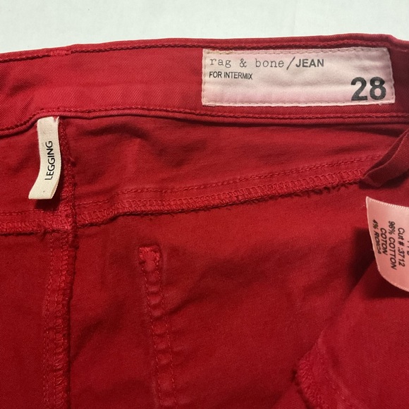 Rag & Bone Jean For Intermix Legging Skinny Jean Red - Picture 10 of 12
